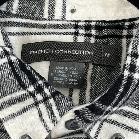 FRENCH CONNECTION Men's Big Checks Flannel Button-Up Shirt Sz Medium - Picture 10 of 12